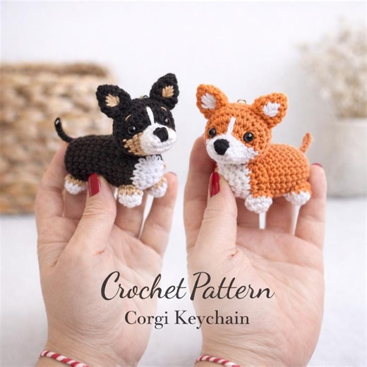 Corgi Crochet Pattern PDF - Tutoriel Amigurumi de porte-clés pour chien - Projets DIY faits main - Etsy France