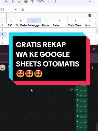 Rekap Otomatis WA ke Google Sheets Gratis