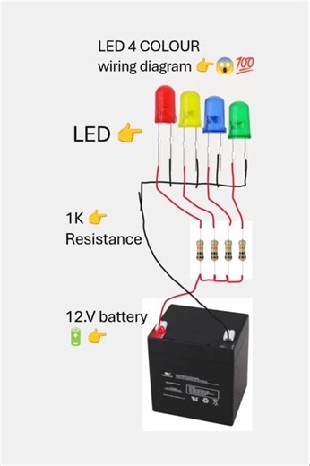 4 LED Colour Wiring Diagram ⚡🔥 #LED #Wiring #Electronics #Circuit #DIY #electrical #wiringdiagram