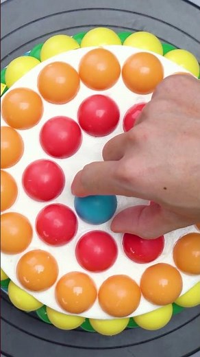 Colorful Rainbow Ball Cake Decorating Hack 🎨🍭 #shorts #decorating #hack #cake