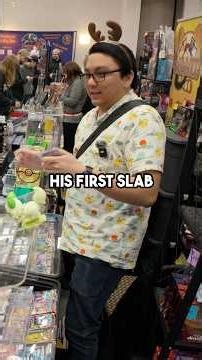 This Was His First Slab EVER! 🙌 #pokemoncards #pokemontcg #vendorpov #cardshow