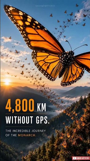 Monarch Butterfly's Incredible 4,800 KM Migration Without GPS! 🦋 #shorts
