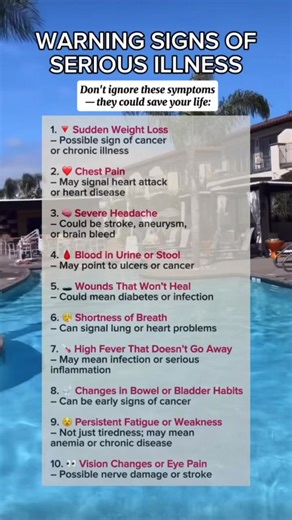 Warning Signs of Serious Illness! Don't ignore these symptoms. #USAHealth #AmericanHealth #KnowTheSigns #healthtips #HealthAwareness #EarlyDetection #fypageシ | Time Facts