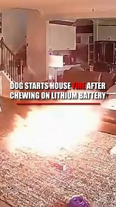 8.8M views · 56K reactions | BATTERY BITE: A family pet accidentally sparked a fire after chewing through a lithium battery, sending the carpet up in flames. | Fox News | Facebook