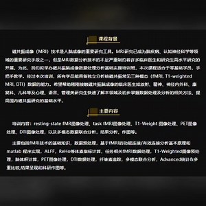 脑电fmri多模态脑影像数据分析处理组学脑功能DTI磁共振成像技术 课程资料齐