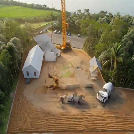 Watch an Empty Field Turn Into a Modern House in 10 Seconds | AI Construction Transformation