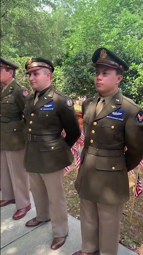 WW2 Army Air Corps Reenactors at Parade Rest
