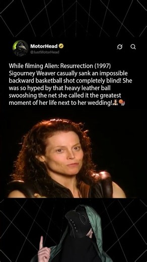 While filming Alien Resurrection (1997), Sigourney Weaver did the impossible throw