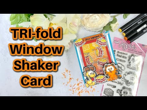 Tri-Fold Window Shaker Card with ‪@thesassyclubstamps‬