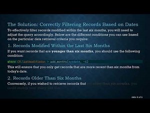 How to Filter Records in Oracle SQL: Avoiding Overlapping Date Ranges for Last Modified Dates
