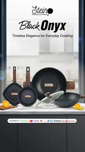 ✨ 𝐁𝐥𝐚𝐜𝐤 𝐎𝐧𝐲𝐱 – 𝐄𝐥𝐞𝐠𝐚𝐧𝐜𝐞 𝐓𝐡𝐚𝐭 𝐋𝐚𝐬𝐭𝐬 𝐄𝐯𝐞𝐫𝐲 𝐃𝐚𝐲 ✨ This matte black cookware isn’t just about style. Black Onyx is made for those who want a kitchen that looks refined and elegant, yet stays functional for everyday cooking. Crafted with 𝟔 𝐥𝐚𝐲𝐞𝐫𝐬 𝐨𝐟 𝐠𝐫𝐚𝐧𝐢𝐭𝐞 𝐜𝐨𝐚𝐭𝐢𝐧𝐠, it’s built to last — durable, non-stick, and free from harmful chemicals. Cooking feels effortless, while every dish turns out just the way you imagined. And for a limited time only