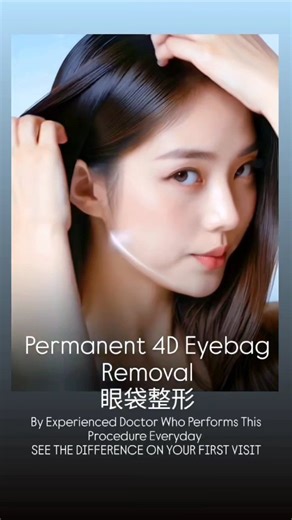 The smarter and more affordable way to remove your eyebags 💡 Top Clinic performing the most eyebag procedures in Singapore Embrace and reawaken bright new beginnings with our signature Permanent 4D Eyebag Removal - a revolutionary procedure that zaps away your eyebags for good. Light up your eyes with the glow of this age-defying miracle! 😇 Treatment: Permanent 4D Eye Bag Removal 眼袋整形 👓 How it works: Proprietary Korean technology for fat melting and skin tightening 🎉 Results: Long-lasting ✏ 