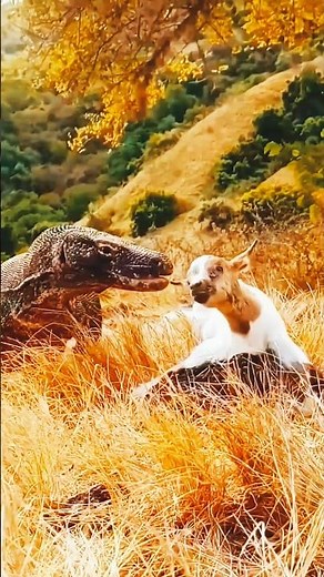 How a Komodo Dragon Eats a Goat | #komododragons #short #wildlife