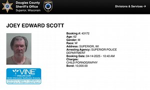 Arrest /Charges Update on Joey Scott Superior Wisconsin