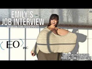 15ft tall girl has a job interview and is growing