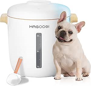 HAGOOGI Airtight Dog Food Storage Container, Automatic Vacuum Food Container for Dog Cat Bird and Other Pet Food Storage, Up to 20lbs, Keep Fresh for 2 Months, Rechargeable, Lower Noise, Good Decor