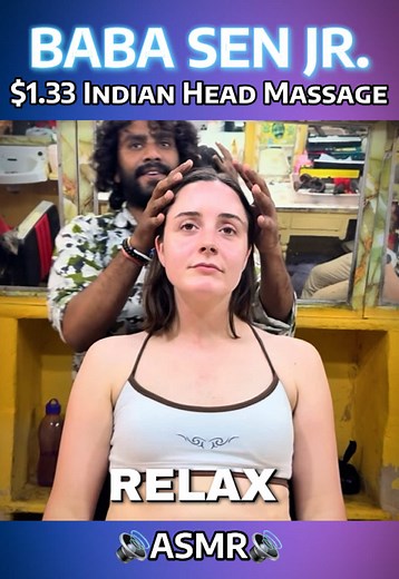 ASMR Indian Head Massage For Deep Sleep And Calm Energy | Baba Sen Jr Continues The Legacy 💆🏽‍♀️💈✨ Watch as Baba Sen Jr gives Laura a relaxing ASMR Indian head massage, continuing his father Baba Sen’s legendary “Cosmic Barber” legacy. His only goal is to make you fall asleep…. How did he do??? 😴👀 #relax #massage #headmassage #asmr #asmrsounds