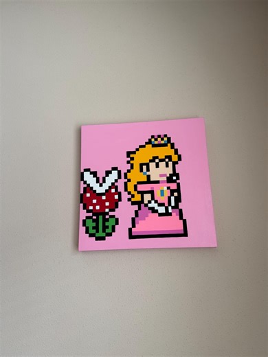Princess Peach Pixel Painting - Etsy