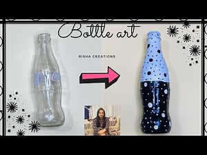 EASY Dot Mandala Bottle Painting| polka dot art| Dot Mandala Bottle Painting with earbuds toothpick