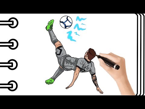 Como Dibujar a MESSI Haciendo Gol de Chilena Paso a Paso | Mapi Art TV