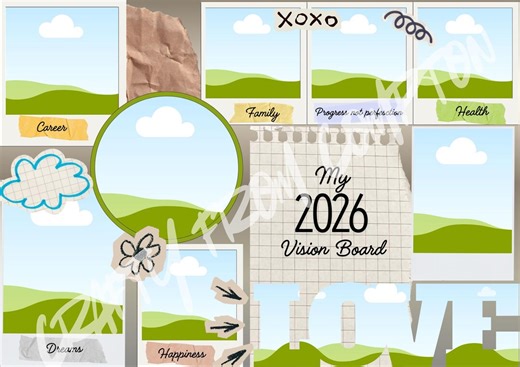 2026 Vision Board Template for Canva | 5 Layouts | Digital Manifestation Board | Goal Setting Kit | New Year Desktop & Mobile Wallpapers - Etsy