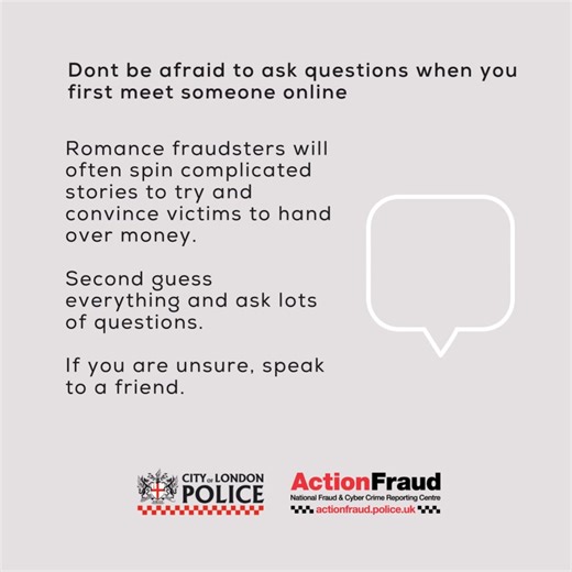 14K views · 19 reactions | ♥️ Romance fraud isn’t just about losing money—it’s about emotional betrayal, psychological harm, and the erosion of trust. Question suspicious relationships, verify identities, and protect both their hearts and their bank accounts.  If you think you've been a victim, report it to Action Fraud on 0300 123 2040 or visit https://orlo.uk/dgXWT #cityoflondonpolice | Cleveland Police | Facebook