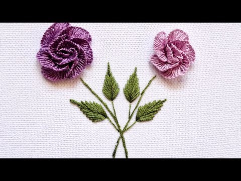 Brazilian Rose Embroidery Tutorial | Step by Step Hand Embroidery