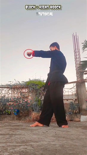 Block + Right Hook Punch 👊🥋🔥#tutorial #youtubeshorts #ytshorts #usa #russia #india #shortvideo #yt