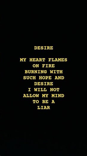 Tomasso says # POEM. DESIRE