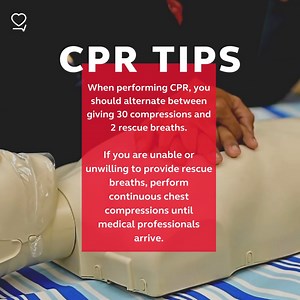 When performing CPR, you should alternate between giving 30 compressions and 2 rescue breaths. If you are unable or unwilling to provide rescue breaths, perform continuous chest compressions until medical professionals arrive. | Resuscitation Council UK