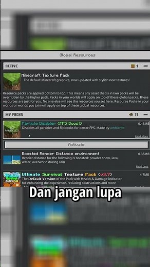 Cara menghilangkan Lag di Minecraft Bedrock