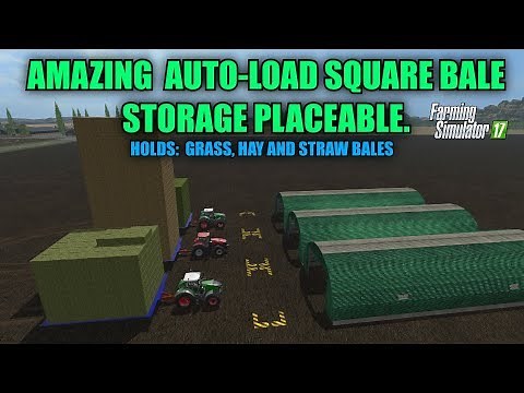 Farming Simulator 17 - Large Square Bale Storage Placeable v1.0 (Auto-Load) "Mod Review"