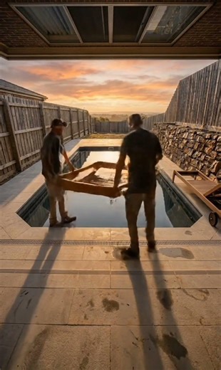 Insane Infinity Pool Transformation 🤯 Before & After #shorts #infinitypool #backyardmakeover