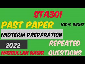 #sta301 #Sta301midterm #sta301pastpaper #sta301shortlecture STA301 midterm preparation