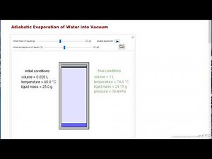 Adiabatic Evaporation of Water into Vacuum (Interactive Simulation)