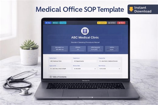 Medical Office SOP Template | Standard Operating Procedures Healthcare | Clinic Policy Manual Editable | HIPAA | Digital Download - Etsy