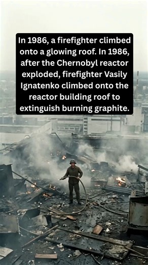 In 1986 a firefighter climbed onto a glowing roof without knowing the radiation was lethal. In 1986, after Reactor No. 4 at the Chernobyl Nuclear Power Plant exploded, fires burned across the reactor building, scattering radioactive graphite across the roof. Fire crews were dispatched immediately, unaware they were walking into one of the most radioactive environments in human history. Firefighter Vasily Ignatenko was among the first responders. With no radiation protection and only standard fir