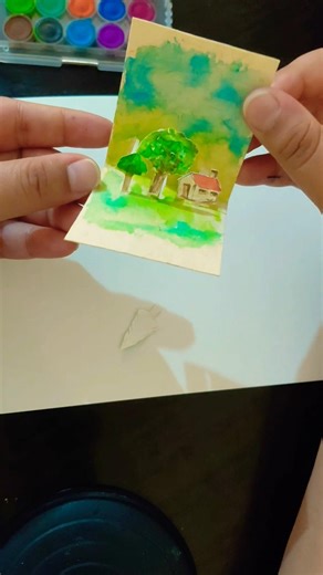 DIY Mini Card💕 #art #diy #papercraft #shorts #shortsvideo #viral #painting #watercolor #gift