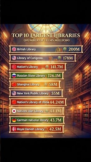 Top 10 Largest Libraries in the World #library #books #knowledge