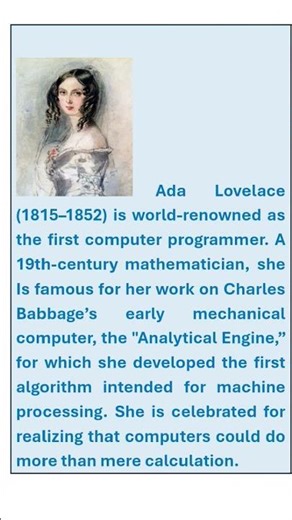 First computer Programmer | Mathematician #computergk #shortsviral