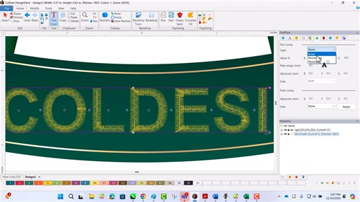 Arching the text in Design Deck