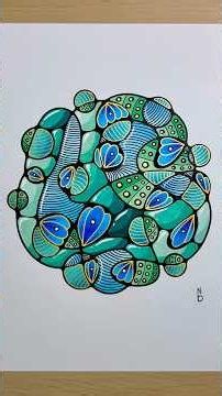 Blue & Turquoise Flow Pattern Doodle | Relaxing Alcohol Marker Coloring Process
