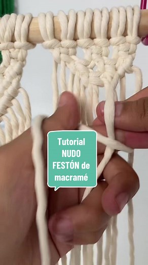 Tutorial NUDO FESTÓN de macramé paso a paso