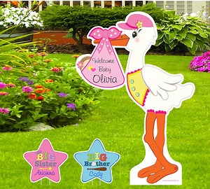 Stork Sign Welcome Home Baby Boy Yard Sign Its a Girl Stork Yard Sign Birth Announcement Newborn Banner Personalized Baby Gift Sibling Signs - Etsy