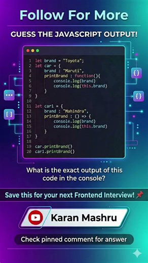 Javascript objects arrow functions #shorts #ytshorts #Javascript #frontend #dsa #backend