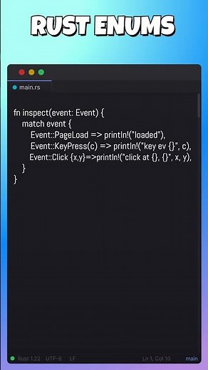Rust Enums Example #coding #learnrust #rust #codingtutorial #programming #rustlang