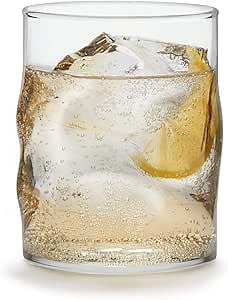 Libbey Lava Rocks Glasses Set, Free Form Glassware Drinking Glasses Set of 8, Tactile, All-Purpose, Dishwasher Safe Glasses for Cocktail Parties