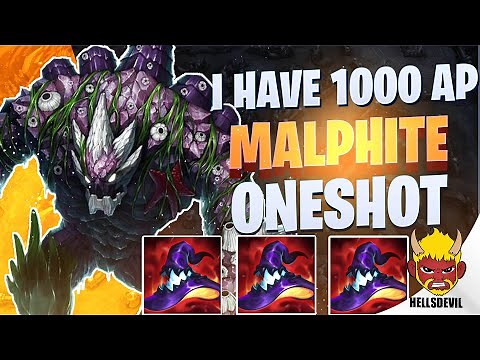 WILD RIFT | Malphite But I Have 1000 AP And ONESHOT | Challenger Malphite Gameplay | Guide & Build