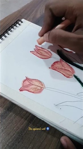 Beautiful Tulip Flower Crayon Art | Easy Drawing for Beginners | Apurva Art and Rangoli