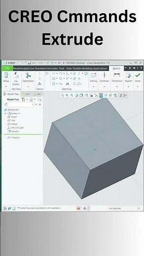 CREO Commands: Extrude #creoparametric #creotutorial